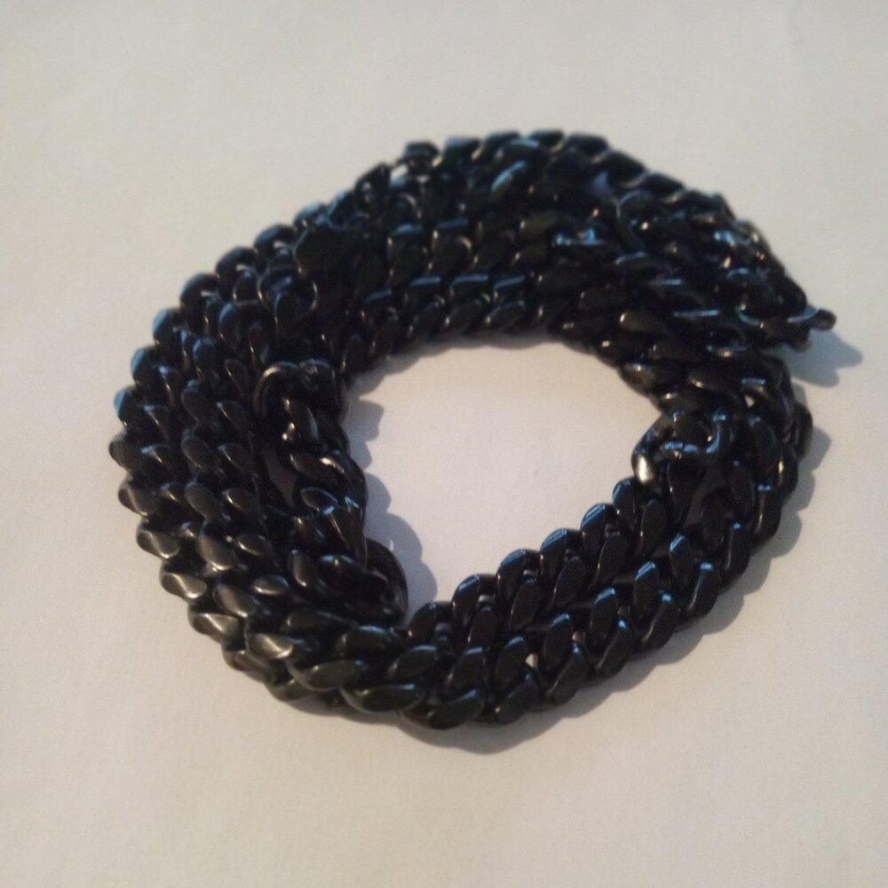 Rich steel chunky Cuban Necklace For Men Boys Women Stainless Black Plated Chain